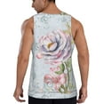 thumbnail image 3 of Haiem Vintage Rose Men Workout Tank Top Gym Bodybuilding Sleeveless Muscle T Shirts Athletic Tank Breathable Workout Shirt-X-Large, 3 of 9