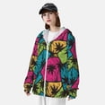 thumbnail image 4 of Pofeuu Hawaii Palms Print Sun Protection Outdoor Lightweight Full Zip UV Cooling Hoodie Long Sleeve Summer Clothing for Outdoor Hiking-Small, 4 of 5