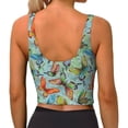 thumbnail image 3 of Xecao Retro Flying Butterflies for Sports Bra with Removable Pads, Crop Tank Top Design, Women's Longline Sports Bra - Non-Wired - Large, 3 of 9