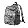 thumbnail image 2 of Artistic Student Backpack – Vintage Fashion with Abstract Tribal Style, Ink and Sketch Geometric Plaid Design, Rustic Aesthetic Bag, 2 of 4