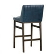 thumbnail image 4 of Sunpan Halden 29.5" Modern Faux Leather Barstool in Blue/Rustic Bronze, 4 of 6