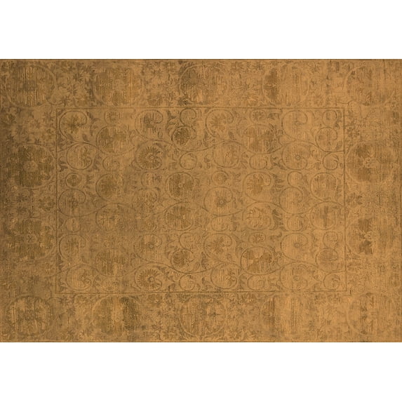 Ahgly Company Indoor Rectangle Oriental Orange Industrial Area Rugs, 3' x 5'