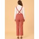 thumbnail image 5 of INSPIRE CHIC Pantalones de tirantes de pana con espalda elástica informal para mujer Jengibre XS, 5 of 6