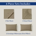 thumbnail image 3 of 100% Egyptian Cotton Queen Sheets - 400 Thread Count Sateen Weave, Cooling, Hotel Luxury Sheets Set with 15" Deep Pockets, Breathable Cotton Sheets for Queen Size Bed 4 Piece - Taupe, 3 of 7
