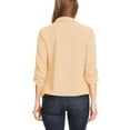thumbnail image 3 of Women's Casual Office Wear Open Draped Front 3/4 Sleeves Basic Solid Blazer Jacket S-3XL, 3 of 3