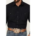 thumbnail image 2 of Panhandle Men's Rough Stock By Striped Long Sleeve Snap Western Shirt Black Medium, 2 of 4