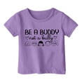 thumbnail image 4 of PMVFHDE Hauts Tendance pour Filles Manches Courtes T-Shirts Graphiques Mignons Mode Décontractée Respirante Imprimée Violet, 3-4 Ans, 4 of 4