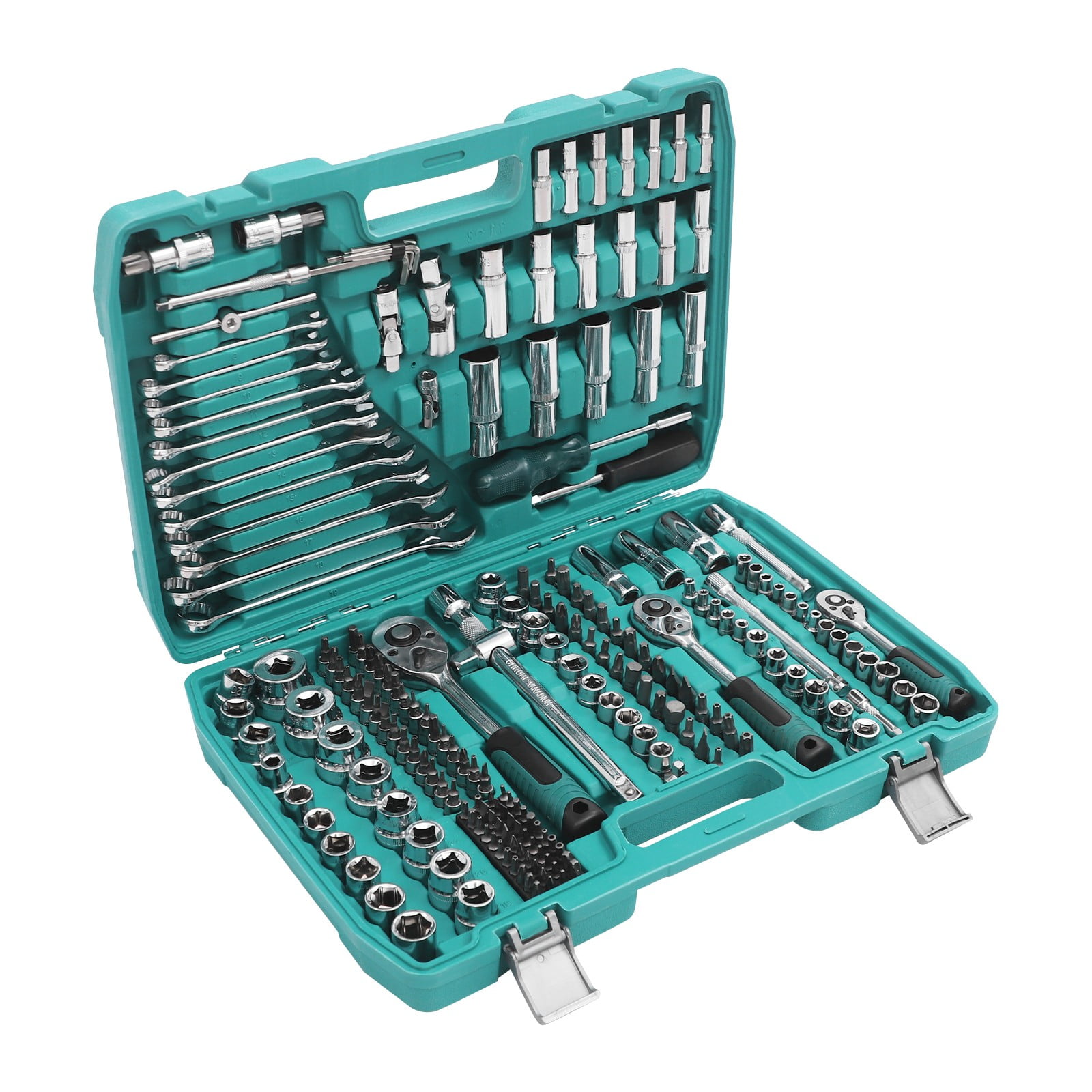 216-Piece Tool Box with Socket and Ratchet Wrench Socket Ratchet Wrench Set