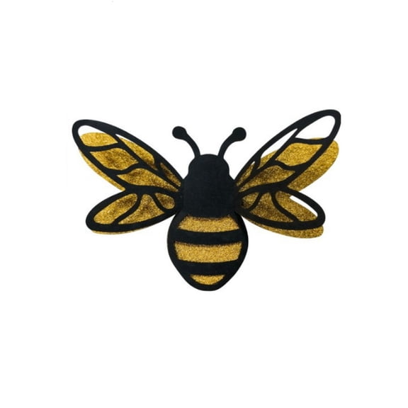 24Pcs 3D Bee Decorative Double Glitter Bee Sticker Wall Decor, 8 Large (12X7.5Cm) And 16 Small (9X5.5Cm) Stickers, Super Realistic 3D Embossed Design With Double Layer Fabric,
