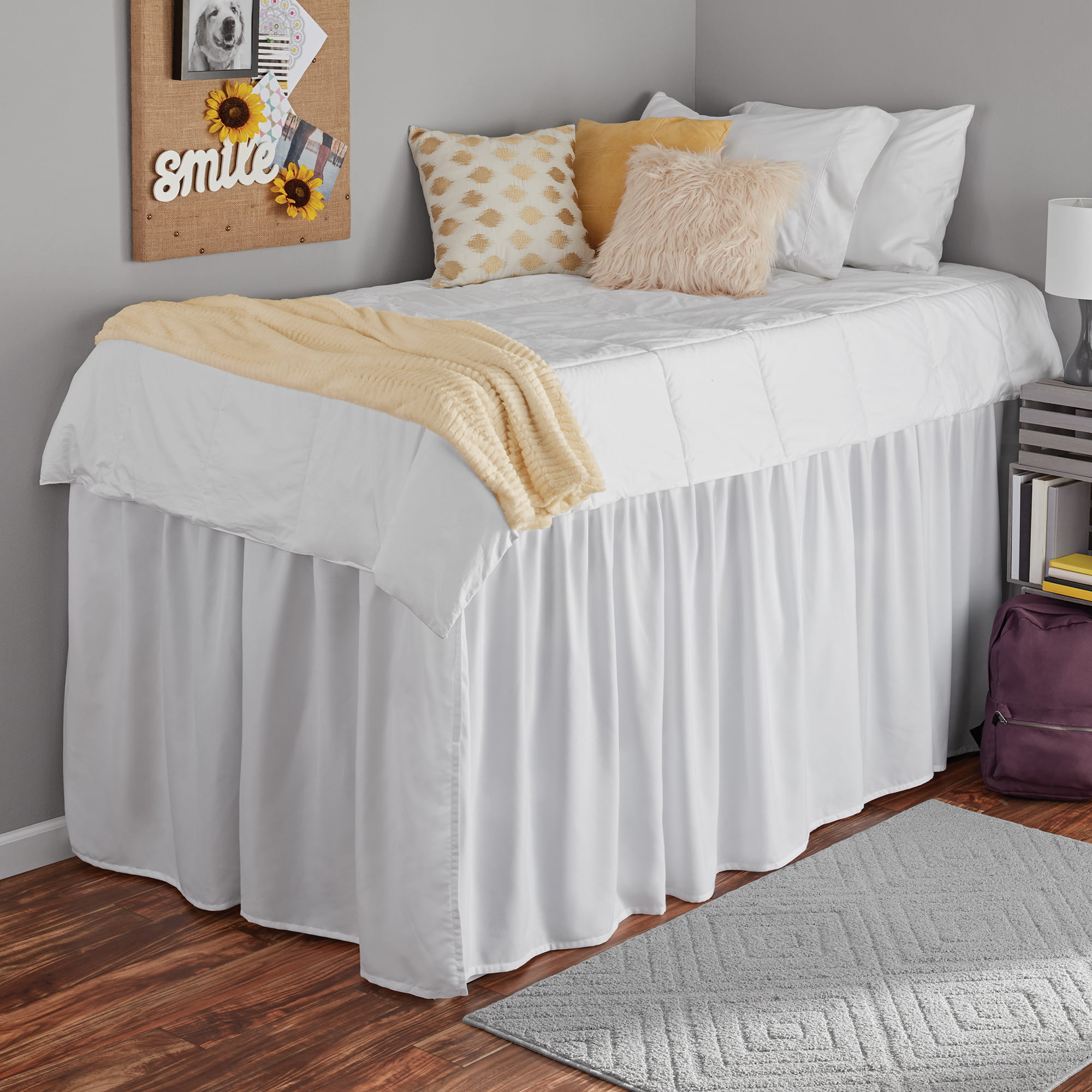 twin bed skirts white