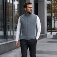 thumbnail image 2 of Youthup Men's Quilted Vest with Stand Collar - Wind-Resistant Thickened Sleeveless Jacket for Business Casual & Commuting, 2 of 14