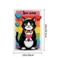 thumbnail image 4 of AMHNF Love Wins Cat with Heart Balloons Linen Garden Flag 12x18 inch, LGBTQ Pride Month Yard Flag for Spring Summer Home Outdoor Garden Decoration, 4 of 5