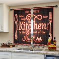 thumbnail image 2 of Red Black Neon Brick Wall Kitchen Curtains Vintage Fork and Spoon Kitchenware Modern Graffiti Cool Retro Rod Pocket Funny Quotes Bedroom Living Room Treatment Fabric 2 Panels 27.5Wx39H Inch, 2 of 6