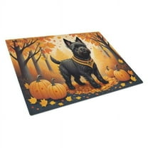 Carolines Treasures DAC1032LCB 15 x 12 in. Unisex Black Cairn Terrier Fall Glass Cutting Board - Large