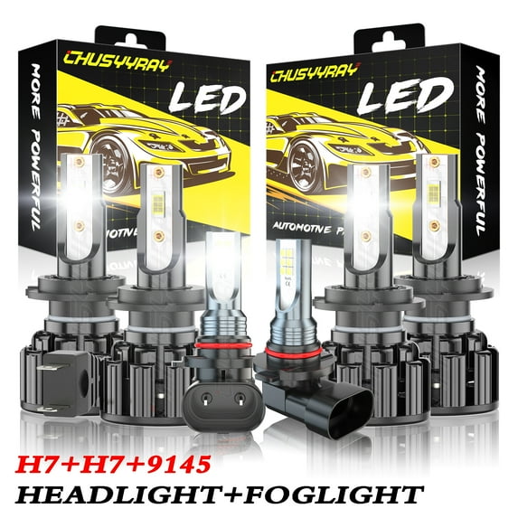 6x H7 LED Headlight + 9145 Fog Light Bulbs White For Hyundai Tiburon 2003 2004 2005 2006