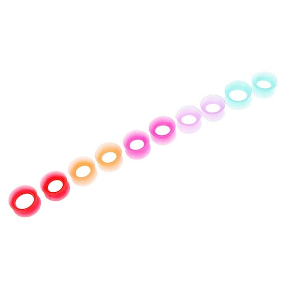 EHJRE 10Pcs Solid Silicone Double Flared Ear Gauge Stretching Expander 12mm