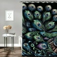 thumbnail image 2 of GOSMITH Durable and Washable Blue Peacock Beautiful Watercolor Flowers Peony Bird Feathers Gorgeous and Elegant Animal Spring Vitality Shower Curtain - Multiple Sizes White, 2 of 6