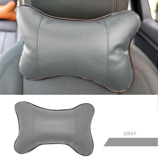 Reposacabezas de asiento con forma de hueso para automóvil, reposacabezas de cuero sintético, almohadilla de almohada