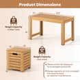 thumbnail image 3 of Costway 3PCS Patio Rectangular Table and Stools Set with Hidden Storage Space for Balcony, 3 of 10
