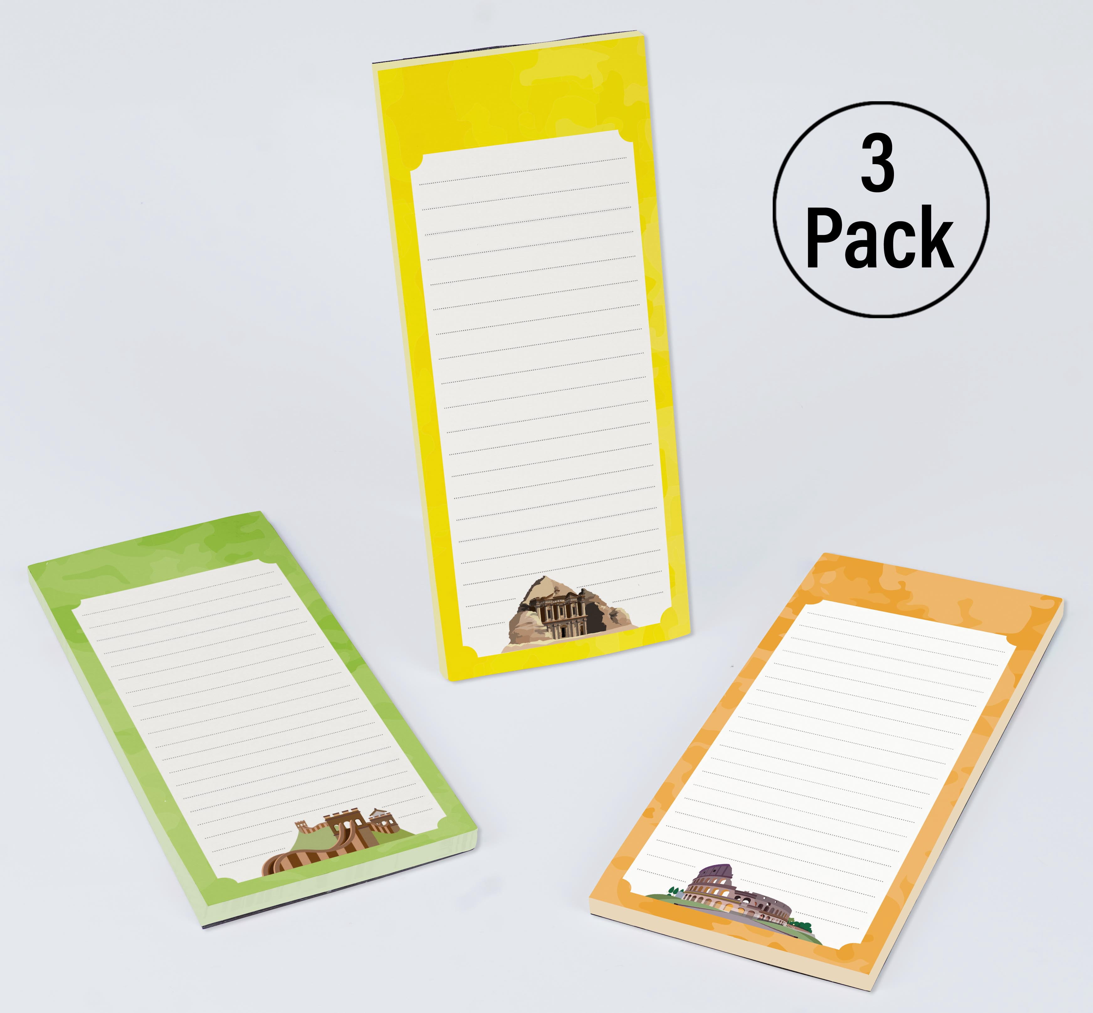 Inkdotpot Pack of 3 Magnetic Fridge To-Do List Notepads- Magnetic Memo Pads For Refrigerator-(50 Sheets Each)-FA