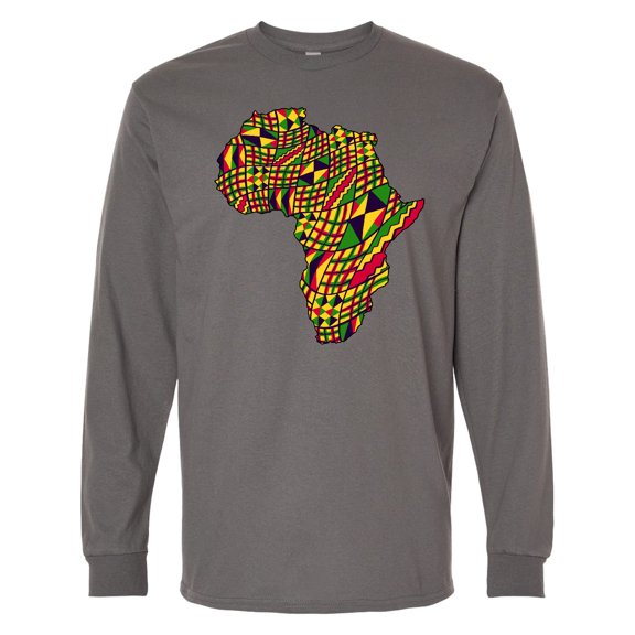 Inktastic African Continent with Pattern-black History Month Long Sleeve T-Shirt