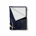 thumbnail image 2 of Zodiac Sagittarius Soft Flannel Fleece Throw Blanket, Starry Night with Constellation Silhouette of a Centaur, Cozy Plush for Indoor and Outdoor Use, 50" x 60", Pale Yellow Dark Blue, by Ambesonne, 2 of 6