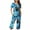 Blue 7, variant on HUJlwoi Women Button down Pajama Tie Dye Printed Sleepwear Sets Short Sleeve Shirts and Capri Pants Lounge Pj Sets with Pocket