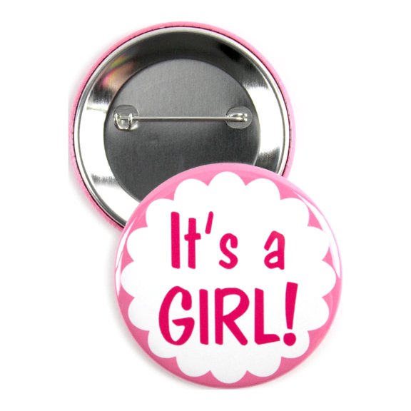 25 Pack - It's a Girl! Newborn Baby Parent Celebration Pinback Button Badges - 2.25 Inch