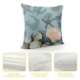 thumbnail image 4 of COMIO  Nautical Coastal Throw Pillow Covers Summer Ocean Themed Seashell Starfish Decorative Pillowcase Square Cushion Cover for Bedroom Sofa Home Decor, Navy Blue, 4 of 5