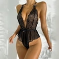 thumbnail image 4 of Gibobby Conjunto de lencería de encaje Conjunto de Ropa Interior Sexy para Mujer Lenceria Erotica De Encaje con Cuello Sensual Lenceria Sexy para Mujer(Negro, XG), 4 of 5