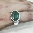thumbnail image 4 of Emerald Corundum Mans Ring, Natural Emerald Corundum, May Birth Ring, Silver Jewelry, 925 Silver Ring, Gift, Heavy Mens Ring, Arabic Design, Ottoman Style Ring, Christmas, Turkey Mens Signet Ring, 4 of 5