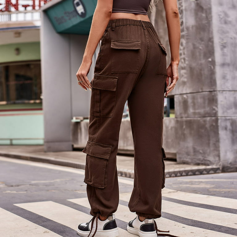 Cargo Pants Women High Waist Baggy Relaxed Fit Trousers 6 Pockets Casual  Jogger Mom Cargos Pants Y2K Clothes