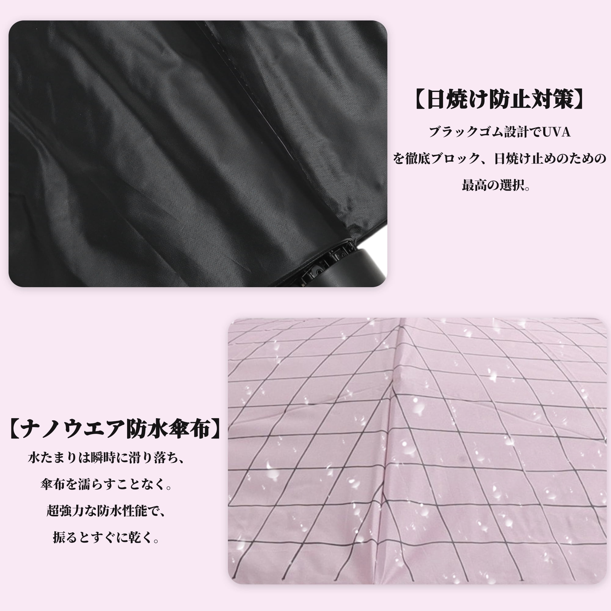 Unique Bargains Portable Manual Open Close Rain Windproof  Umbrella Pink