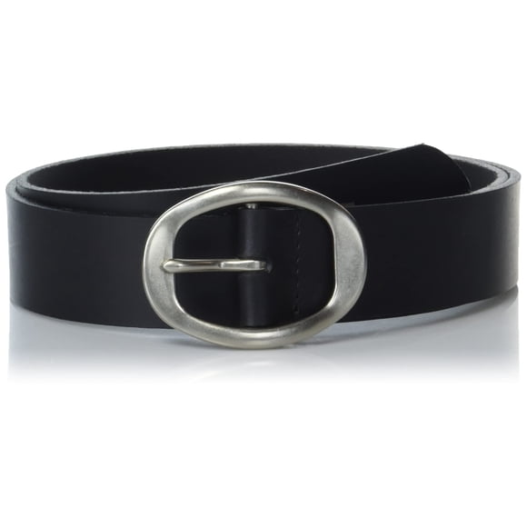Cinturón de piel con hebilla de barra central esculpida de Lucky Brand, color negro, L