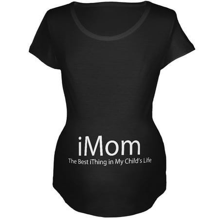 

Mother s Day - iMom funny Geek Black Maternity Soft T-Shirt - X-Large