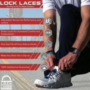 LOCK LACES Shoelaces Elastic No Tie, Royal Blue, 48-Inch