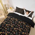 thumbnail image 3 of jejeloiu Woodland Floral Twin Duvet Cover For Girls,Playful Mushroom Twin Bedding,Multicolor Black,Black Reversible,2 Pieces,1 Duvet Cover and 1 Pillowcase, 3 of 6