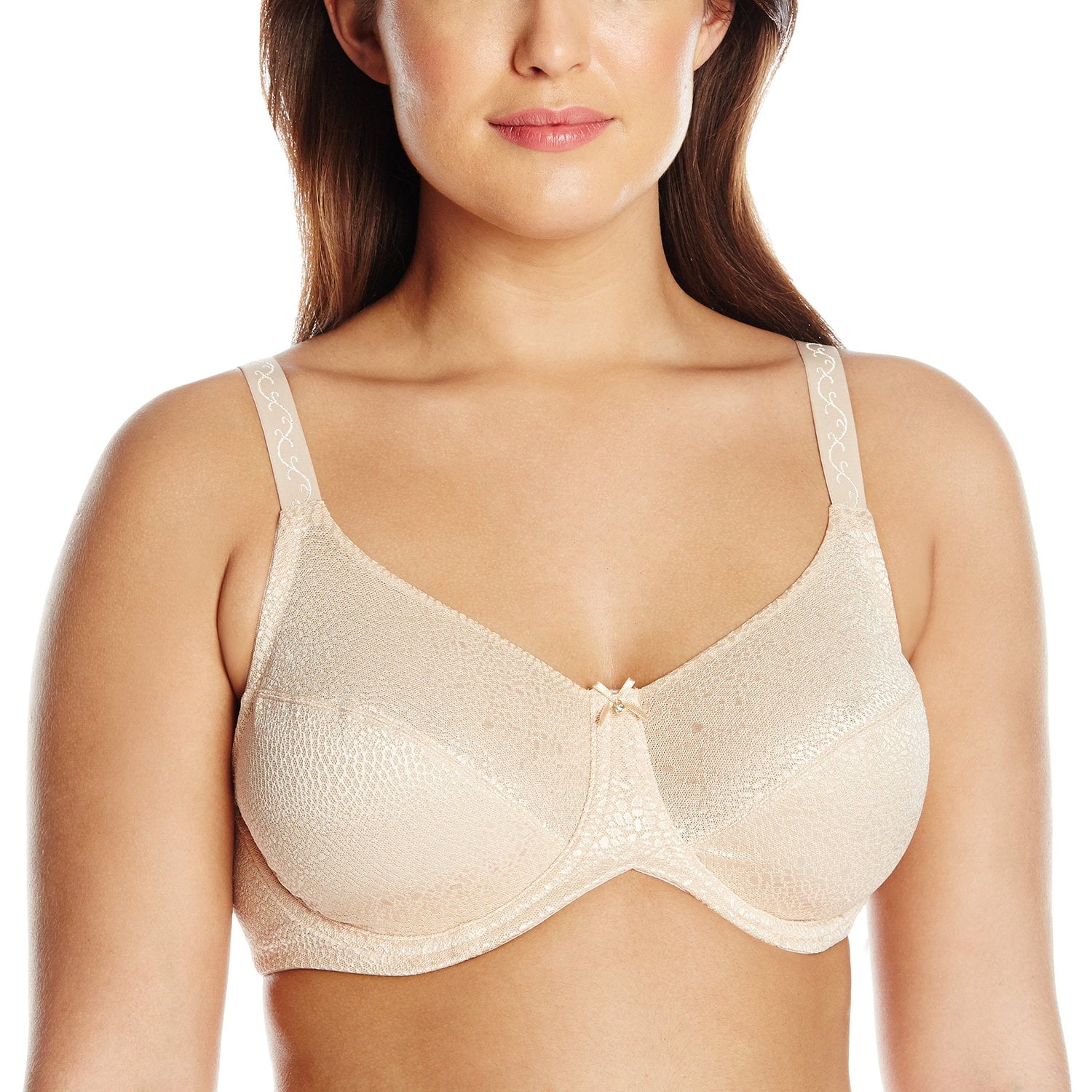 Lilyette Women`s Tailored Jacquard Minimizer Bra, 423D, champagne