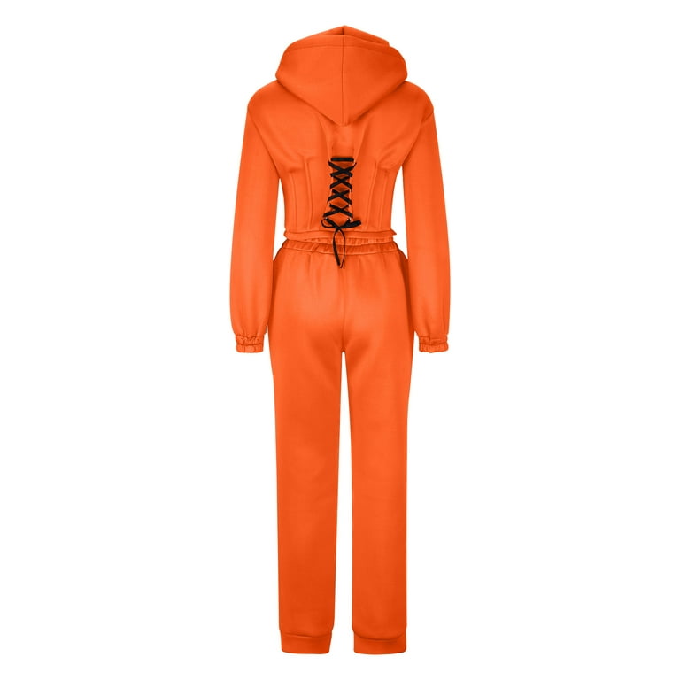 Women Sweatsuits Sets 2 Piece Outfits Cropped Hoodie Sweatshirt and  Sweatpants Long Joggers Tracksuit Set with Pockets 