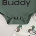 thumbnail image 6 of Xudanell Newborn Outfits Baby Boy Letter Printed Romper Mallard Duck Pants Summer Clothes with Matching Hat Dark Green 12-18 Months, 6 of 6