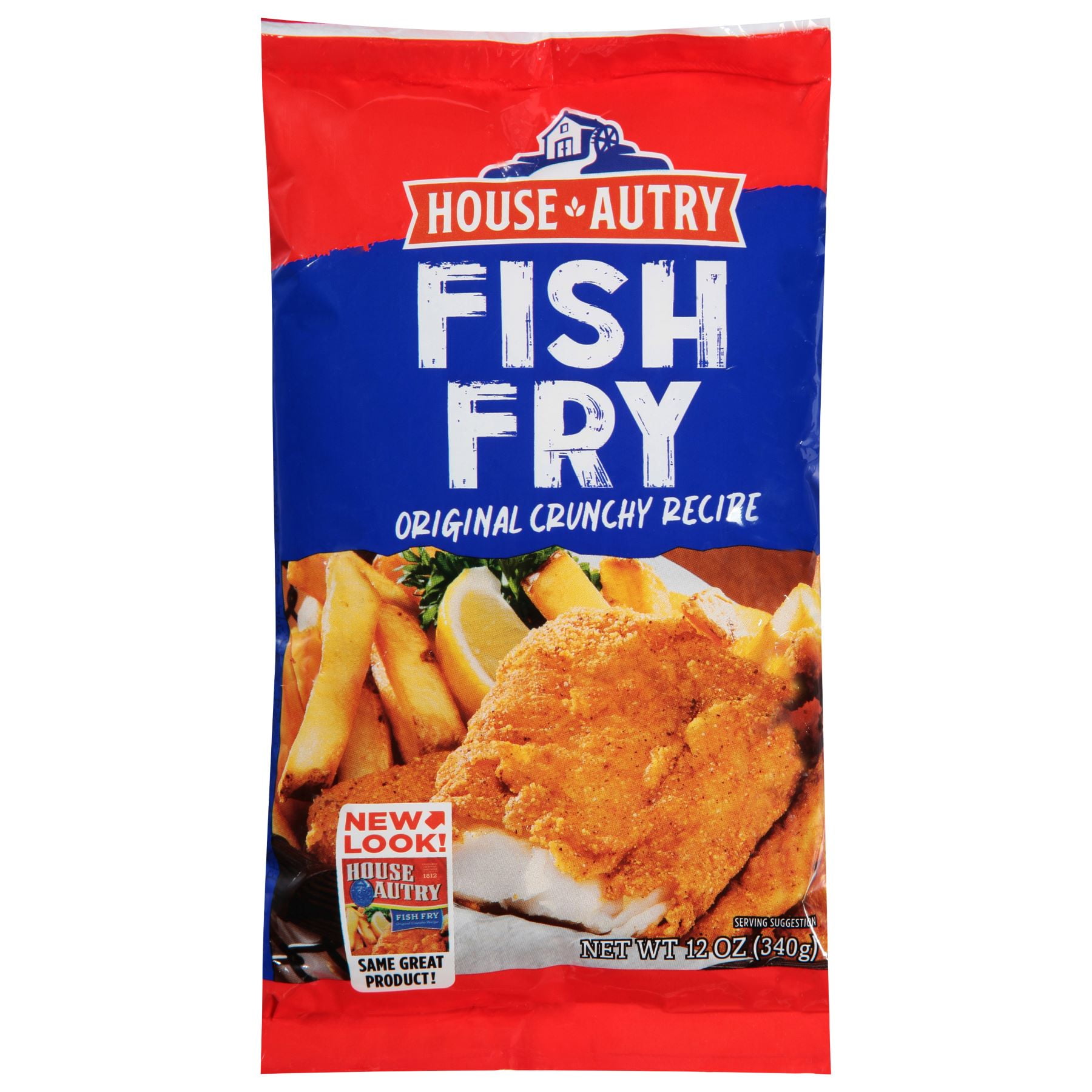 (6 pack) House Autry Original Crunchy Recipe Fish Fry Mix 12z Seasoned Crispy Coatings & Batters Fry Mix Pouch