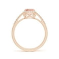 thumbnail image 2 of ANGARA Natural Rectangular Cushion 1.2 ct Morganite Halo Engagement Ring in 14K Rose Gold for Women | Birthday, Anniversary, Jewelry Gift for Women | Natural Morganite Ring, 2 of 13