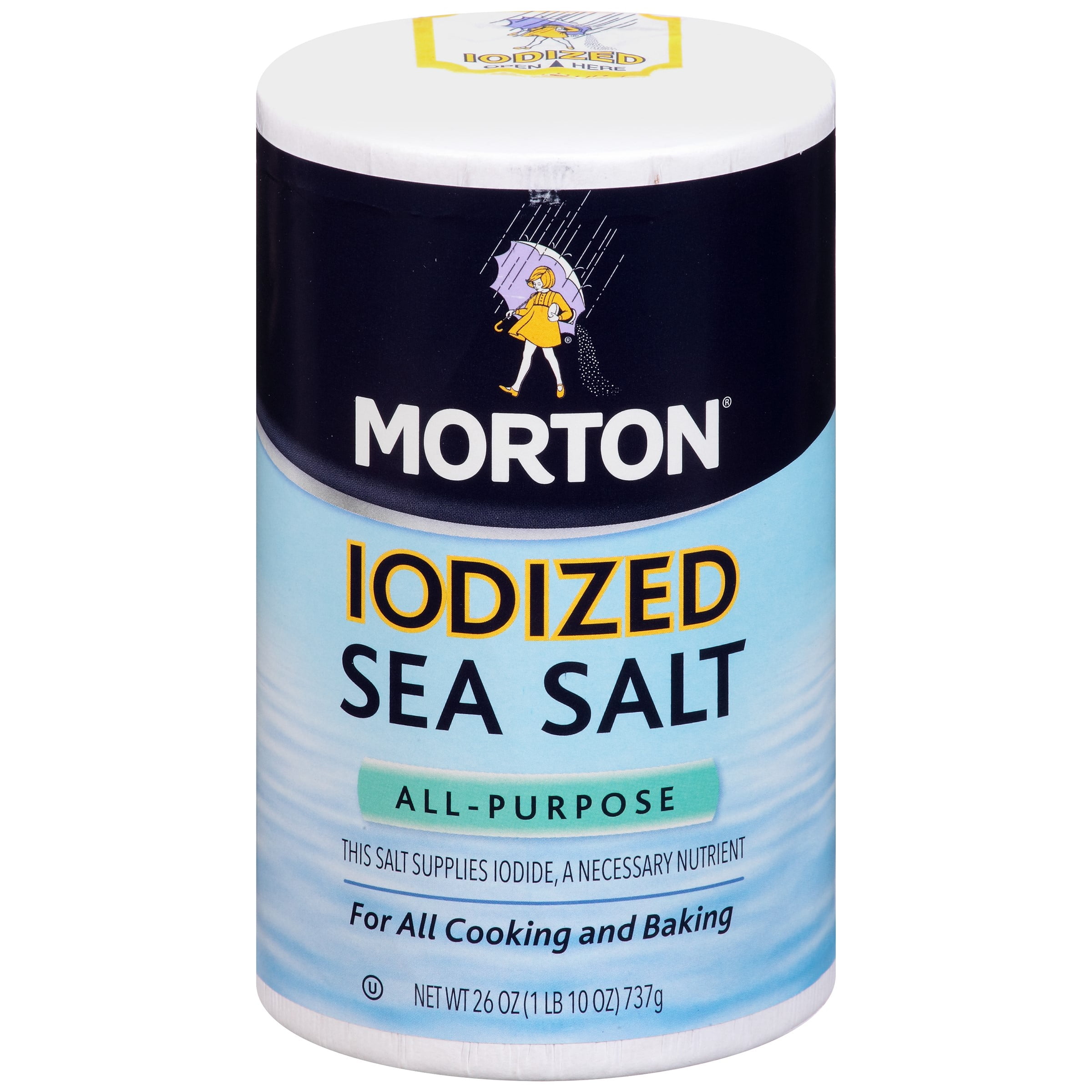 Morton All-Purpose Iodized Sea Salt 26 Ounce Pour Spout by Morton