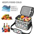 thumbnail image 5 of Dinosaur and Text White Pattern Insulated Lunch Box for Women Men, Medium Leakproof Cooler Bag with Adjustable Strap, 10"x6.7"x8", 5 of 6
