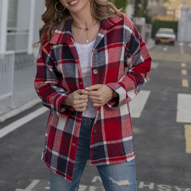 Blusas de otoño con cuello en V para mujer Estilo casual de un solo pecho Traje de diario de corte holgado FLhrweasw Para estrenar