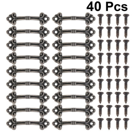 Hemoton 40Pcs Retro Style Drawer Handle Dumpling Shape Pull Ring Knob for Kitchen Drawer Cabinet(Bronze)