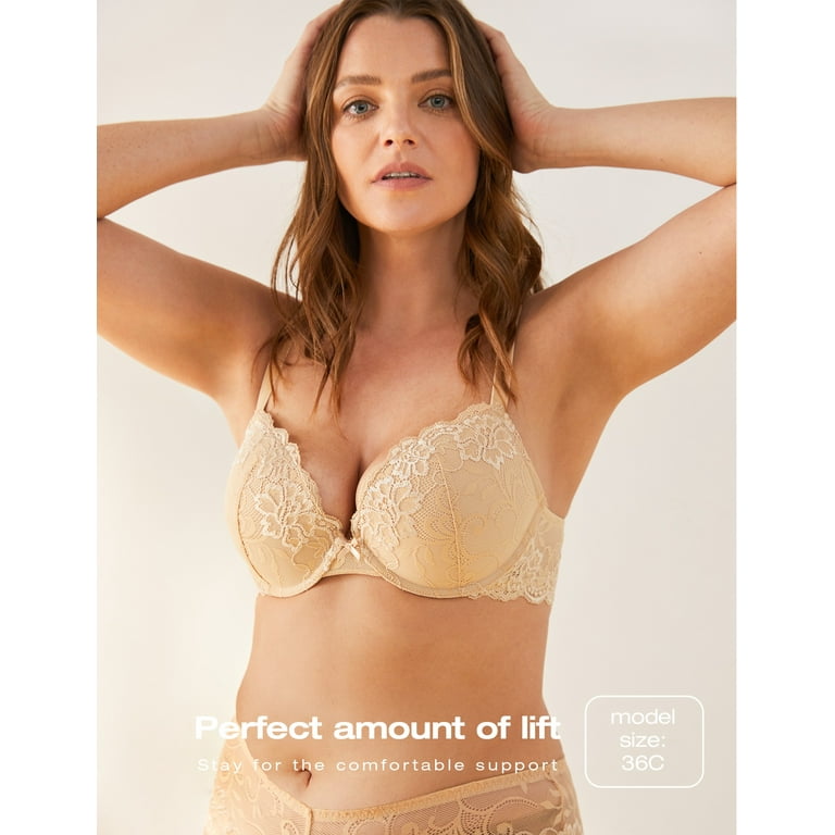 32B Wireless Push up Bra in White, Bra With Hook and Loop