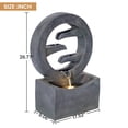 thumbnail image 3 of 26.77" H Circular Polyresin Outdoor Water Fountain with LED Light,Freestanding Modern Cascading Water Feature for Patio Garden Backyard Decorm,Gray, 3 of 8