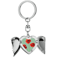 thumbnail image 1 of Art Painting Corn Red Flowers Heart Angel Wing Key Chain Holder, 1 of 3