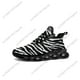 thumbnail image 1 of Zapatillas planas con estampado de cebra 3D para hombre y mujer, deportivas pop para correr, de alta calidad, con cordones, de malla, hechas a medida, color negro, 1 of 6